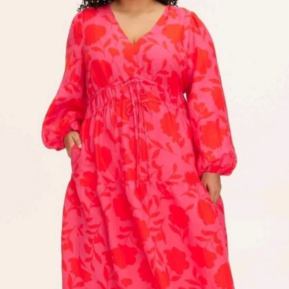 kate spade | Dresses | Kate Spade X Target Womens Classic Rose Linen Long  Sleeve Maxi Dress Sz 2x | Poshmark